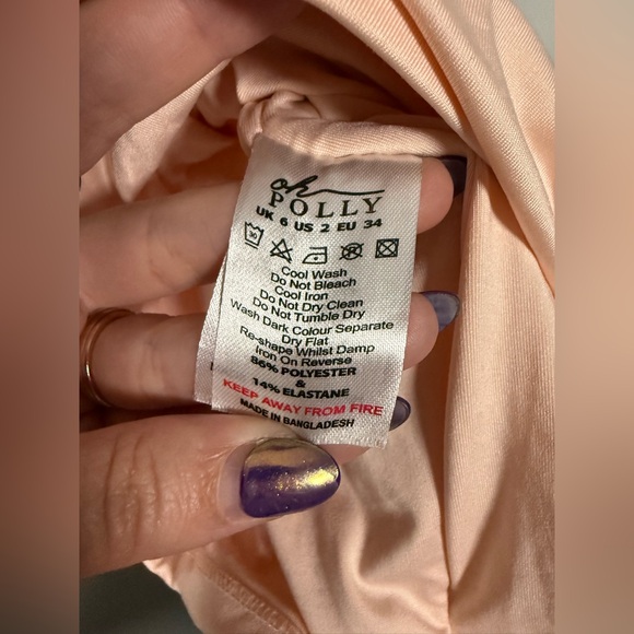 Oh Polly Entwined Blush Pink Twist Cut Out Mini Dress Size 2 - Picture 10 of 11